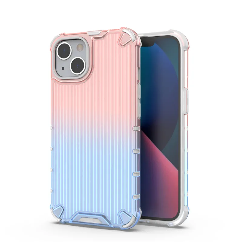 Ombre Protect Case pre iPhone 14 Plus pancierový kryt ružový a modrý