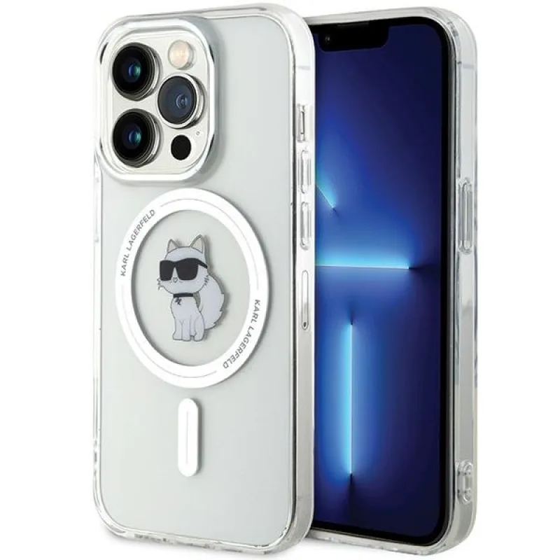 Puzdro Karl Lagerfeld IML Choupette MagSafe pre iPhone 14 Pro Max - priehľadné