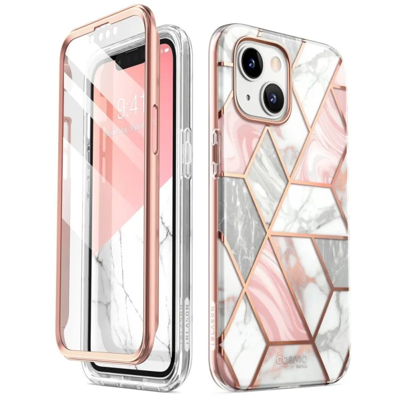 Puzdro Supcase Cosmo iPhone 14 Plus – ružový mramor