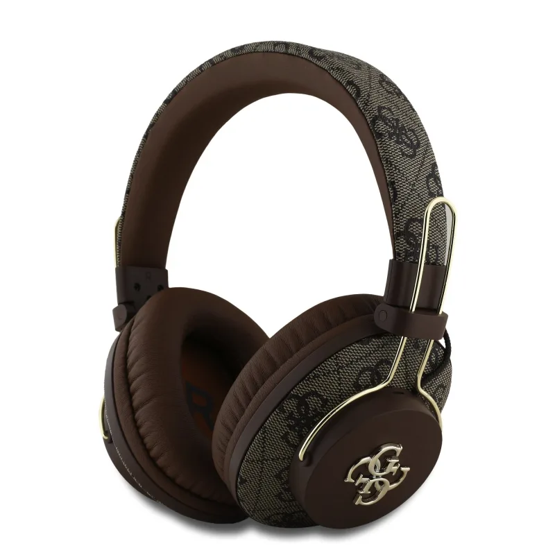 Slúchadlá Guess PU 4G Metal Logo ENC hnedé 3666339397357