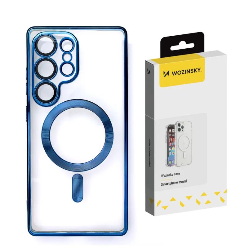 Wozinsky galvanicky pokovené puzdro s Magsafe pre Samsung Galaxy S25 Ultra - modré