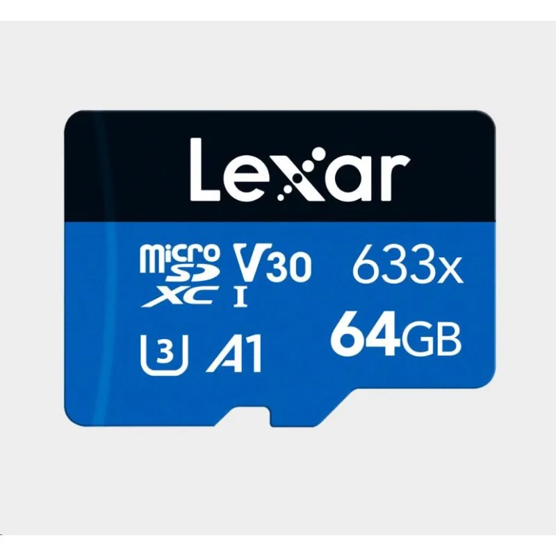Lexar microSDXC 633x UHS-I/ A1/ U3/ 10 R95/ no adap (V30) 64GB…