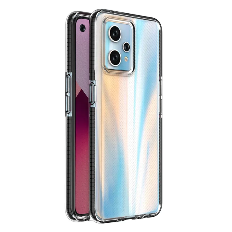 Pružinové puzdro pre Realme 9 Pro+ / Realme 9 silikónový kryt s rámom čierny