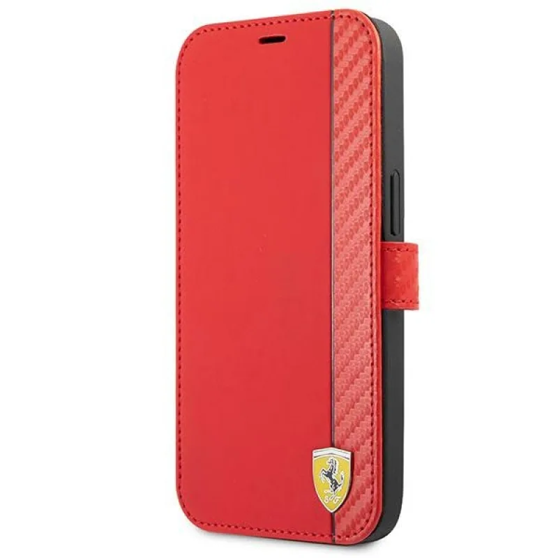 Ferrari FESAXFLBKP13SRE iPhone 13 mini 5,4" červená/červená kniha On Track Carbon Stripe