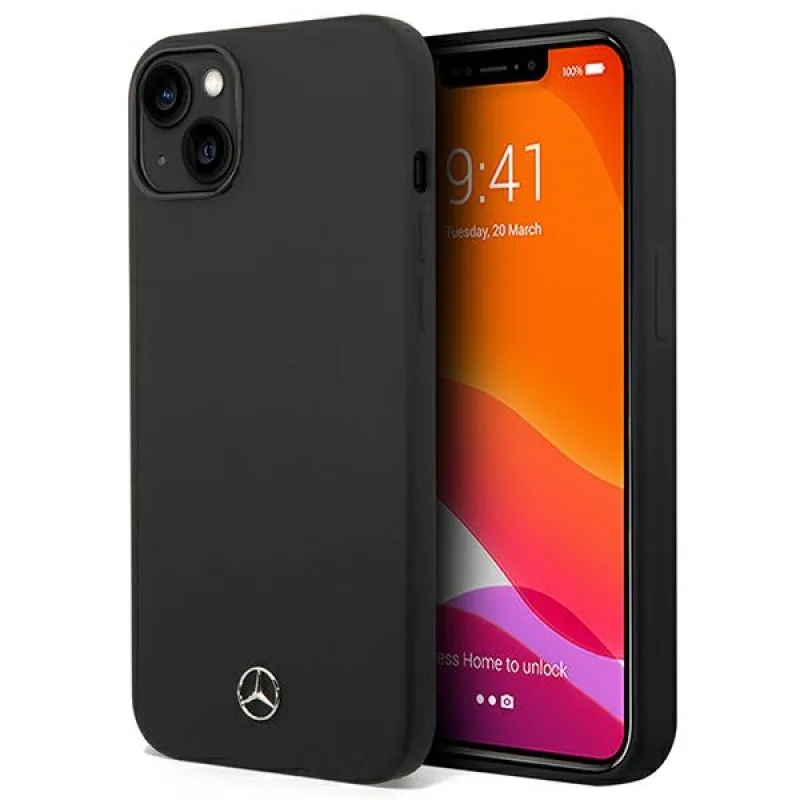 Puzdro Mercedes Silicone Line MagSafe pre iPhone 14 Plus - čierne
