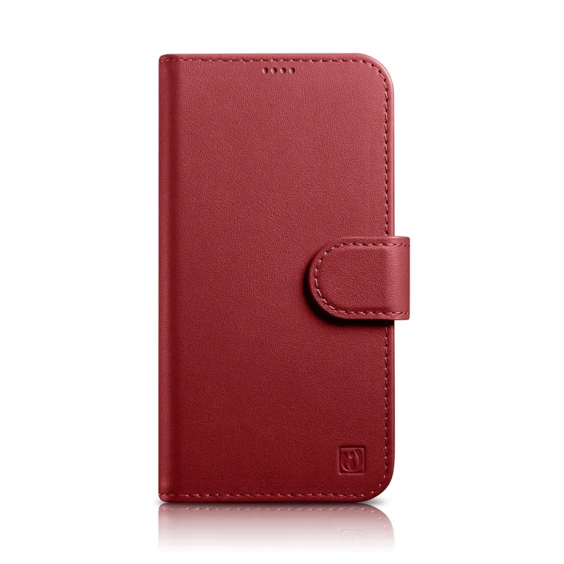 iCarer Wallet Case 2v1 kryt iPhone 14 Plus Anti-RFID kožený flipový kryt červený (WMI14220727-RD)