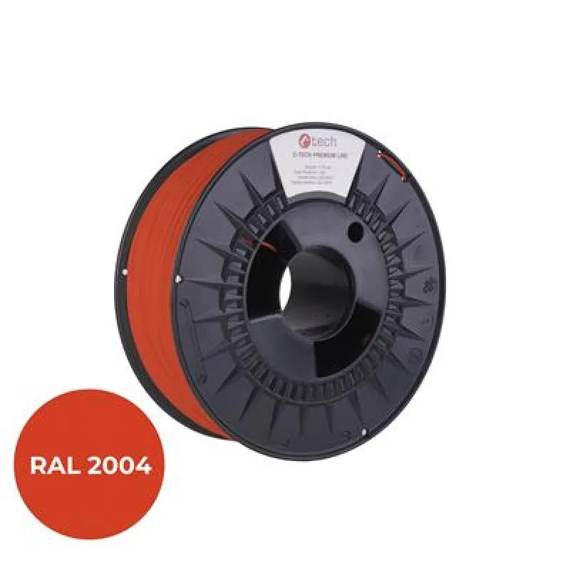 Tlačová struna (filament) C-TECH PREMIUM LINE, PETG, oranžová pravá,…