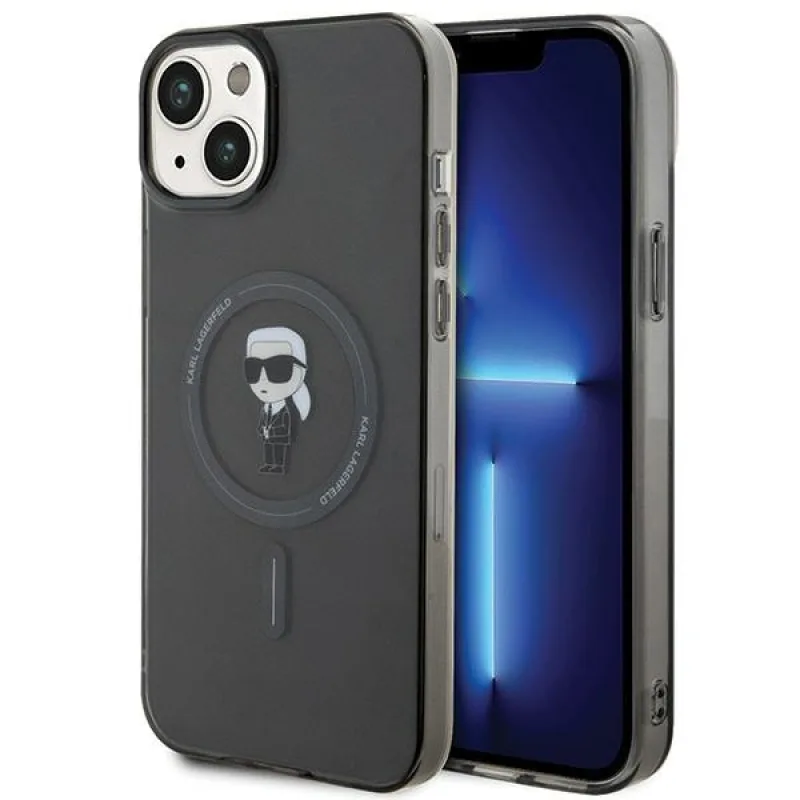 Karl Lagerfeld IML Ikonik MagSafe puzdro pre iPhone 15 Plus - čierne