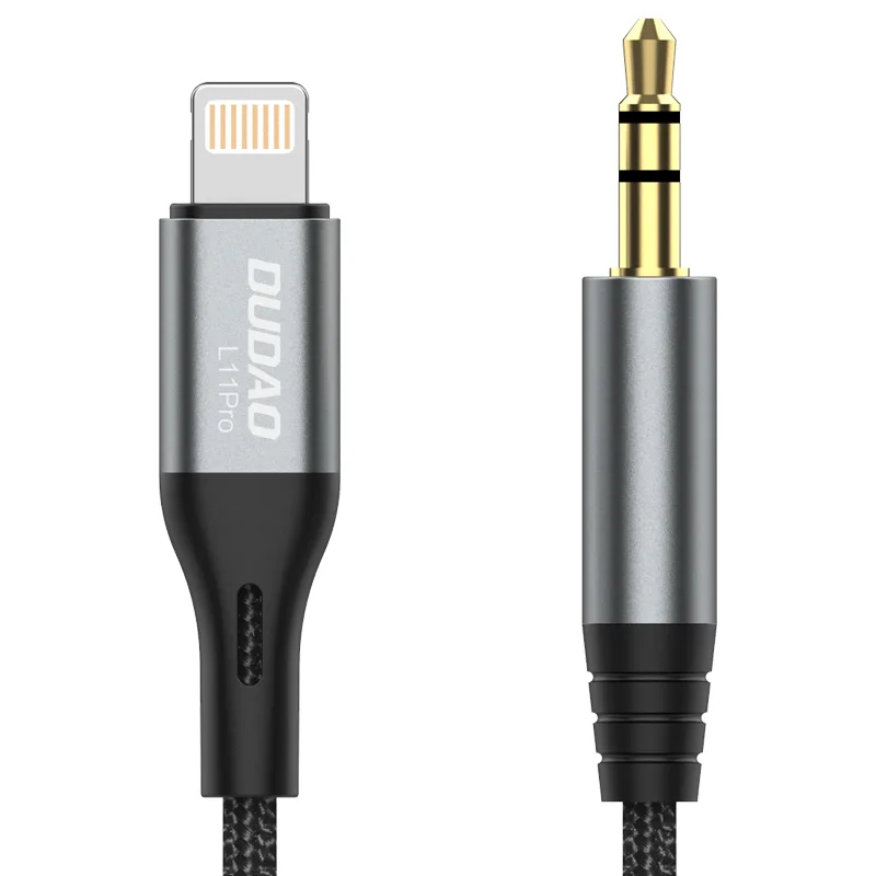 Dudao audio kábel Lightning - mini jack 3,5 mm 1m sivý (L11PRO)