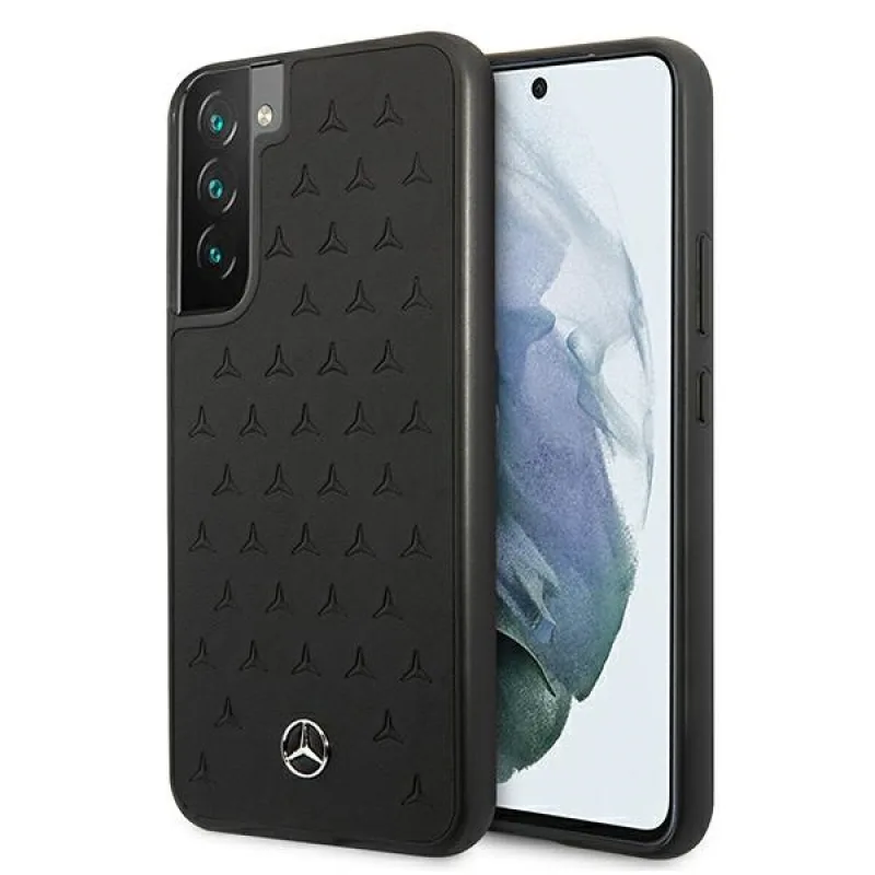 Púzdro Mercedes Leather Stars Pattern Case pre Samsung Galaxy S22+ – čierne