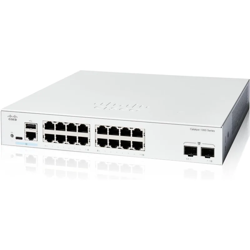 Cisco Catalyst switch C1300-16T-2G (16xGbE, 2xSFP, fanless) - REFRESH…