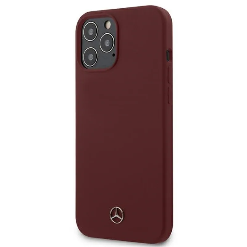 Mercedes Silicone Line Case pre iPhone 12 Pro Max – červený
