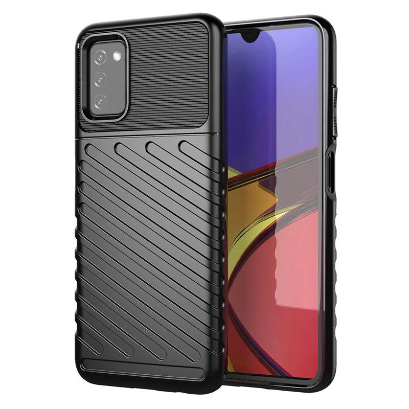 Thunder Case Flexibilné Tough Rugged Cover TPU puzdro pre Samsung Galaxy A03s čierne