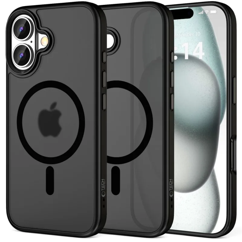 Puzdro Tech-Protect MagMat MagSafe na iPhone 16 – čierne