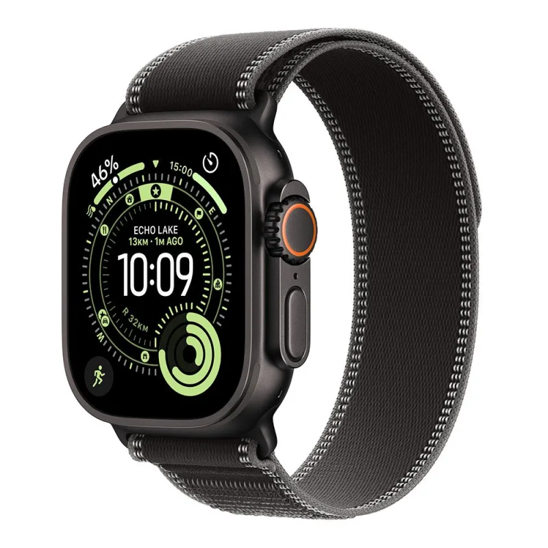Apple Watch Ultra 3 GPS + Cellular 49mm Čierny titán s čiernym trailovým ťahom - M/L