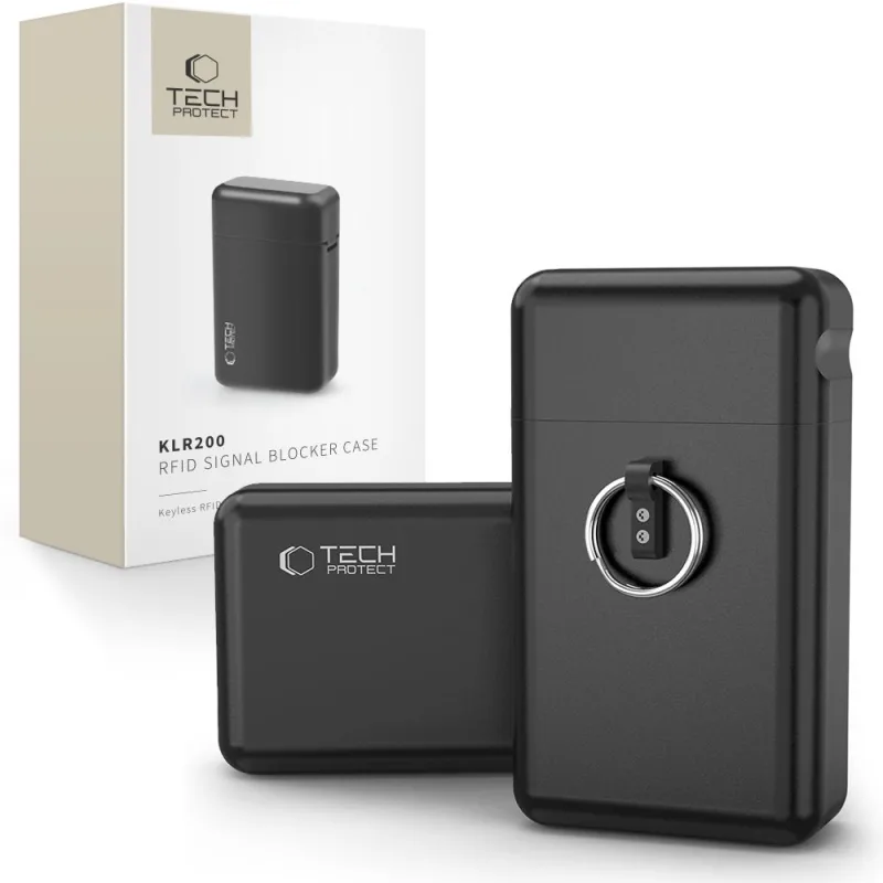 Kovové puzdro na kľúče do auta Tech-Protect KLR200 s blokovaním RFID – čierne