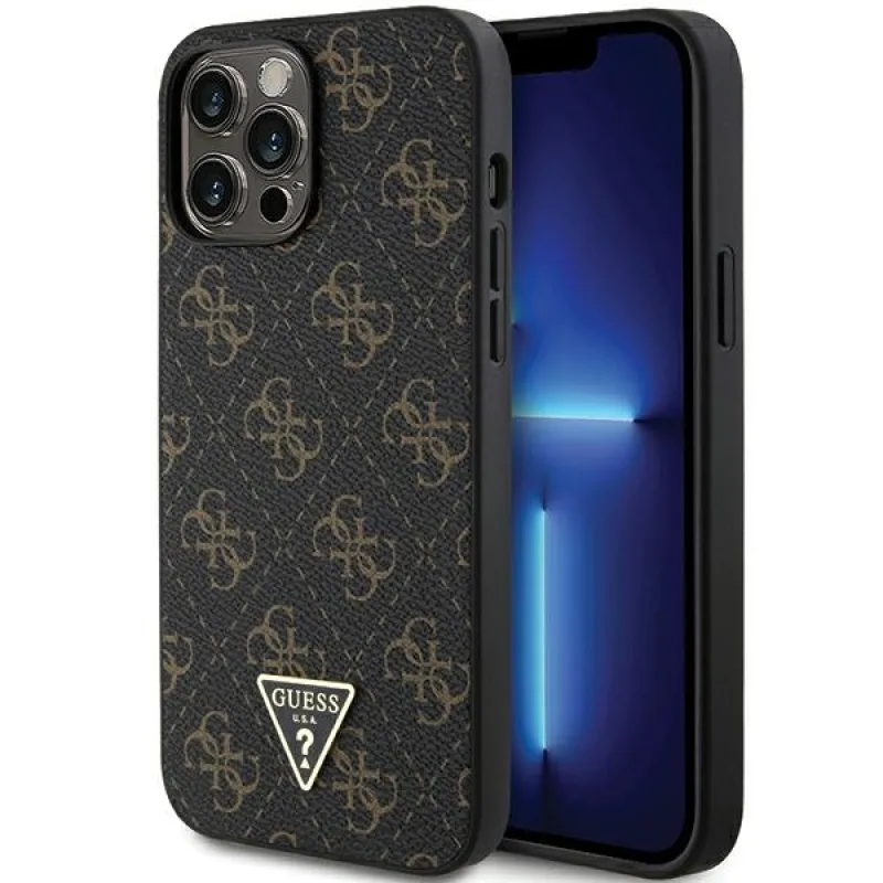 Puzdro Guess 4G Triangle Metal Logo pre iPhone 14 Pro - čierne