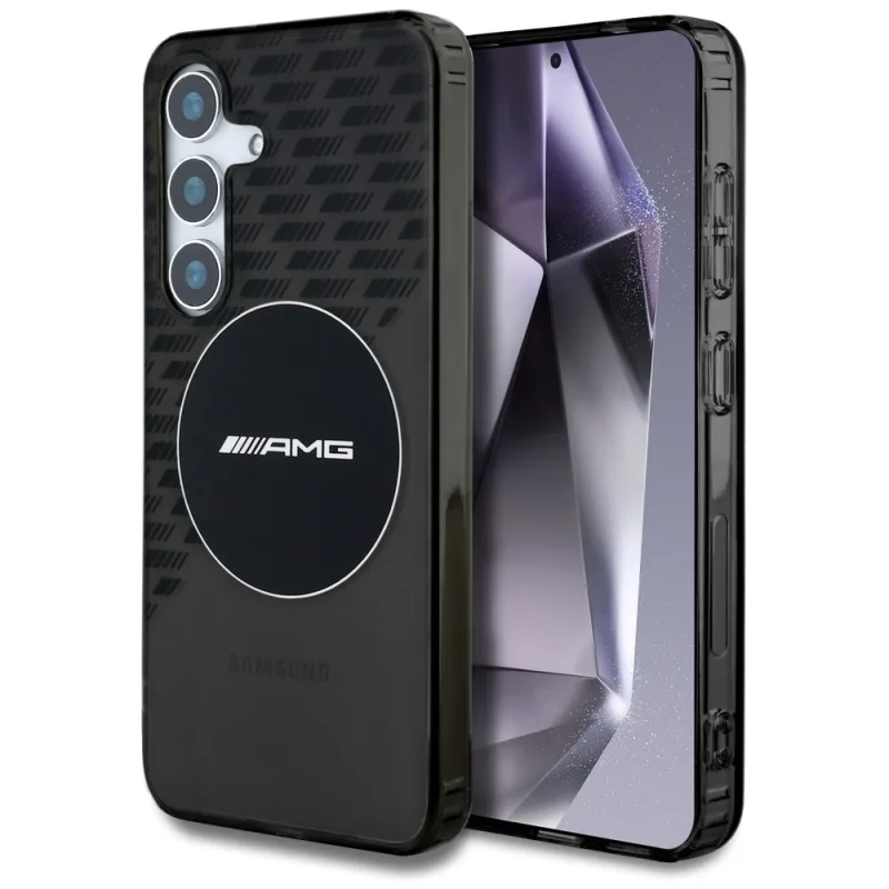 AMG Transparentné puzdro MagSafe Rhombs pre Samsung Galaxy S25 - čierne