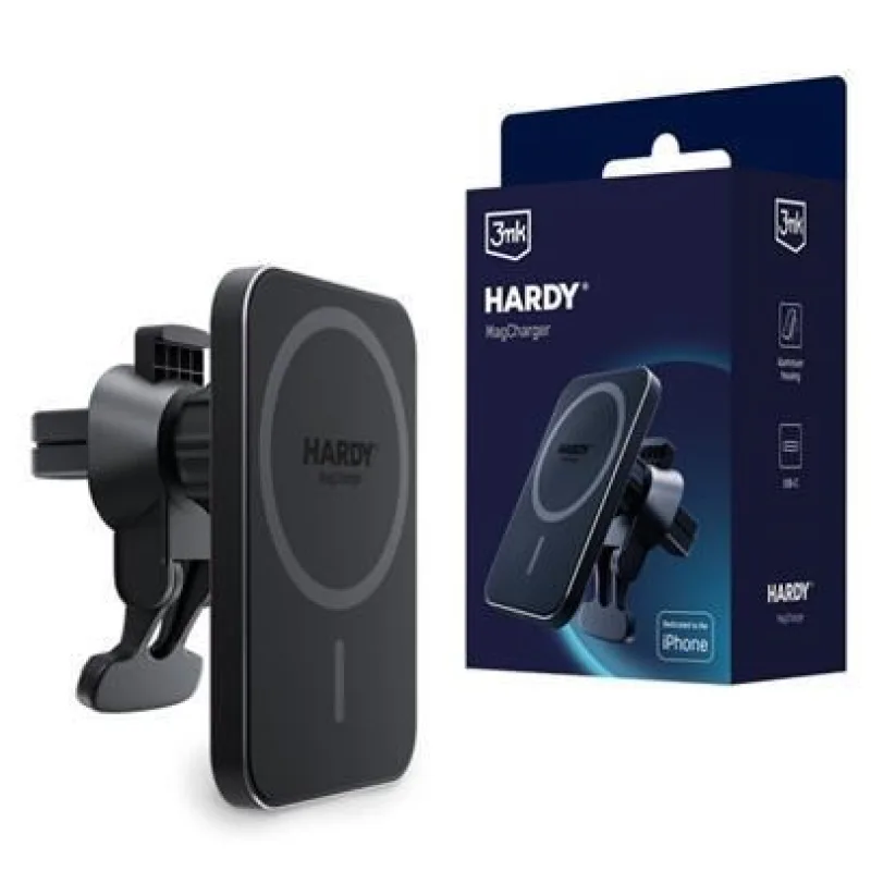 3mk držák do auta HARDY MagCharger, 15W bezdrátové nabíjení, MagSafe…