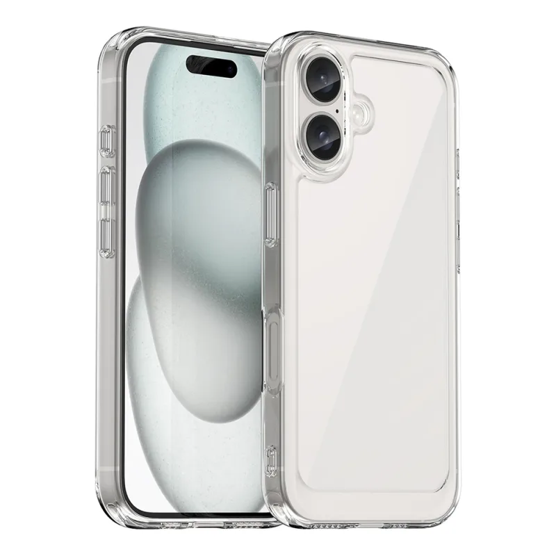 Puzdro Outer Space s gélovým rámom pre iPhone 16 Plus – priehľadné