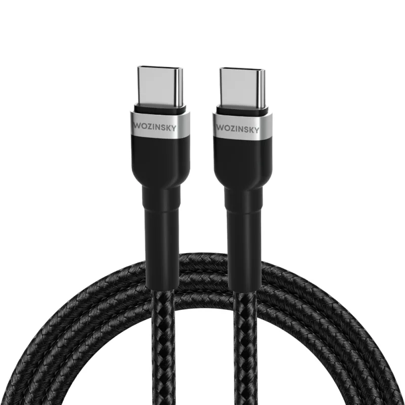 Wozinsky WNBCC1 USB-C / USB-C PD 65W kábel 1 m - čierny