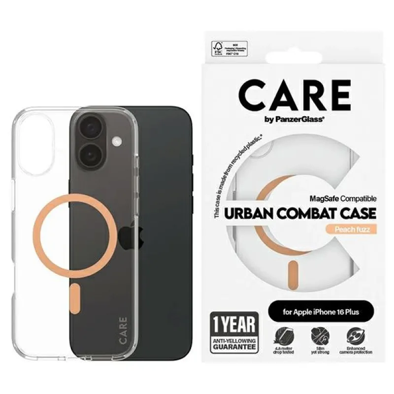 CARE by PanzerGlass Flagship Case iPhone 16 Plus 6,7" broskyňová/broskyňová MagSafe 1375