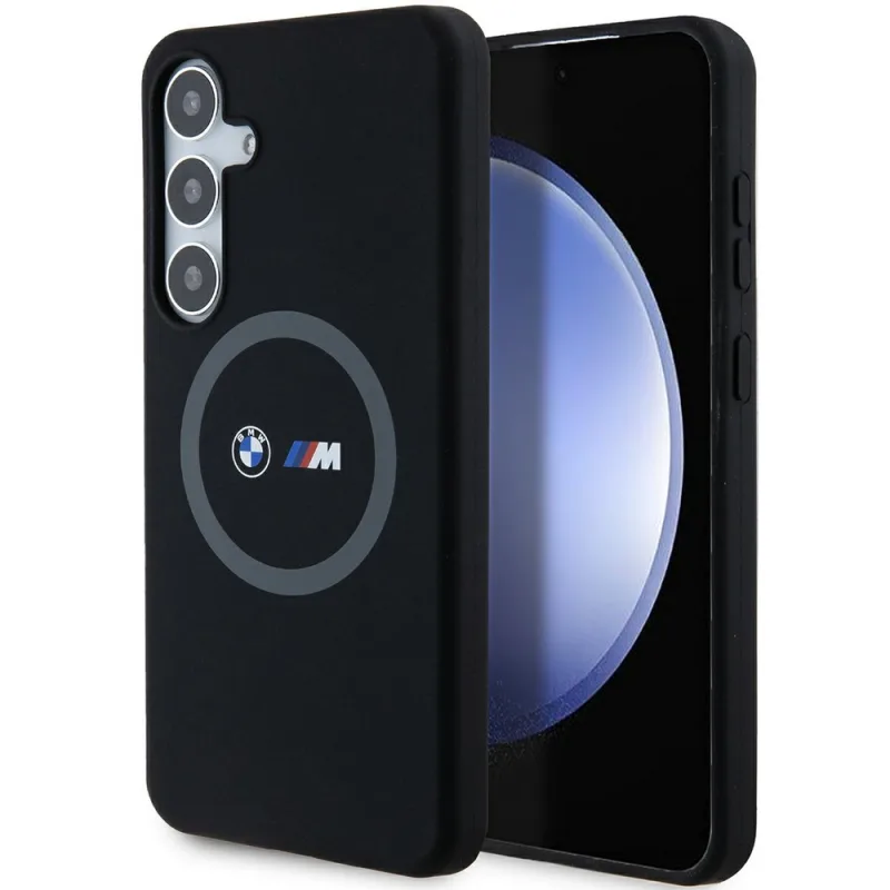 BMW M Silicone Printed Ring MagSafe puzdro pre Samsung Galaxy S24+ - čierne