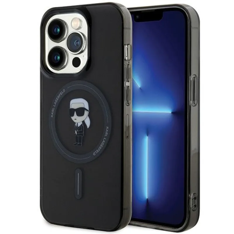 Kryt Karl Lagerfeld IML Ikonik MagSafe iPhone 14 Pro Max – čierny