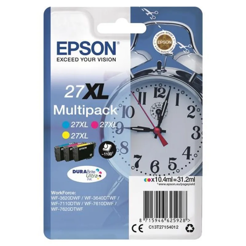 Atrament EPSON Multipack 3-farebný "budík" 27XL DURABrite Ultra Ink…