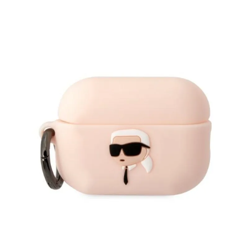 Karl Lagerfeld KLAP2RUNIKP kryt AirPods Pro 2 ružový/ružový silikónový Karl Head 3D