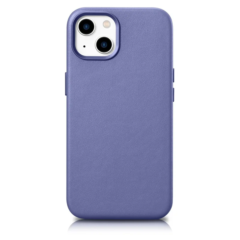 Kožené puzdro iCarer Case pre iPhone 14 svetlo fialové (WMI14220705-LP) (kompatibilné s MagSafe)