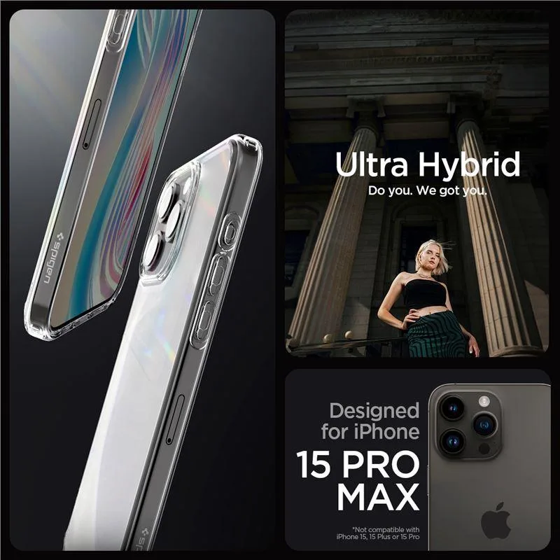 Kryt Spigen Ultra Hybrid Case pre iPhone 15 Pro Max – číry matný