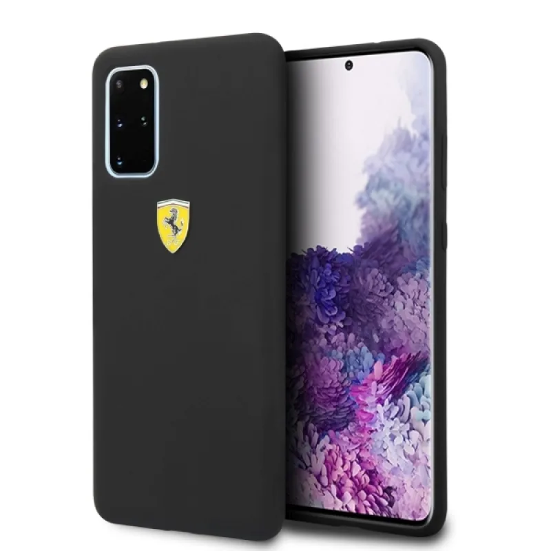 Pevné puzdro Ferrari FESSIHCS67BK S20+ G985 čierny/čierny silikón