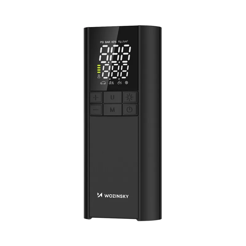 Wozinsky WPEP-8000 kompresor, elektrická pumpa, power banka 8000mAh, baterka - čierna