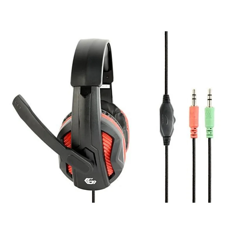 GEMBIRD sluchátka s mikrofonem GHS-03, gaming, černo-červená GHS-03