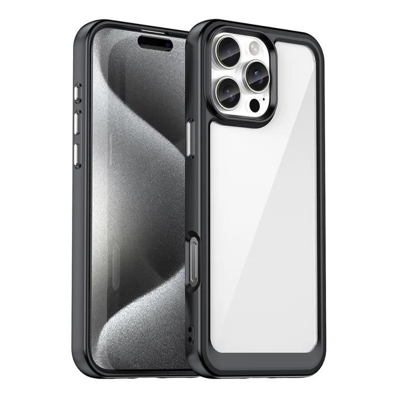 Puzdro Outer Space s gélovým rámom pre iPhone 16 Pro Max – čierne