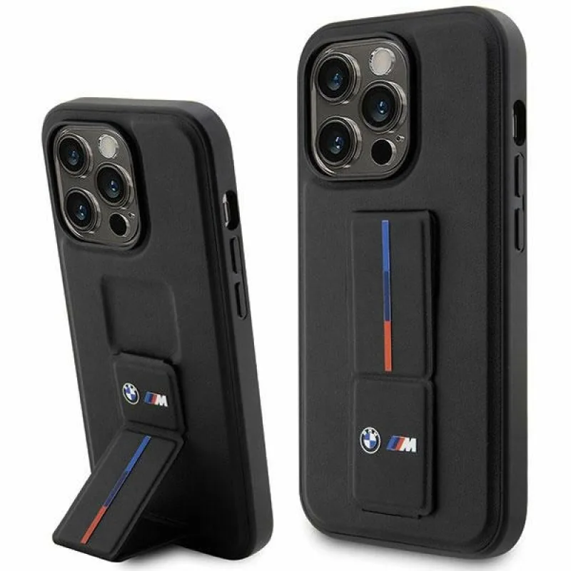 Puzdro BMW BMHCP14X22GSLK iPhone 14 Pro Max 6,7" čierne/čierne pevné puzdro Grip Hot Stamp