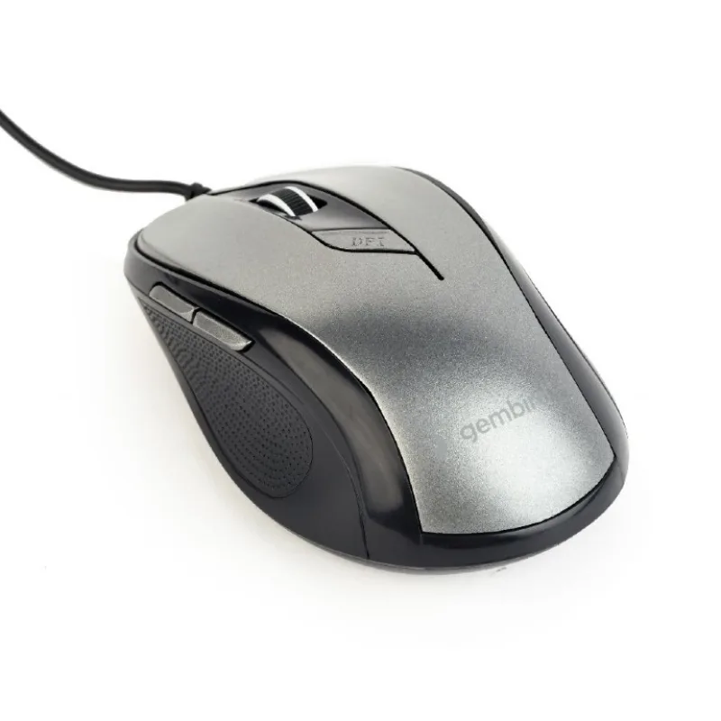 Myš GEMBIRD MUS-6B-01, černo-strieborná, USB MUS-6B-01-BG