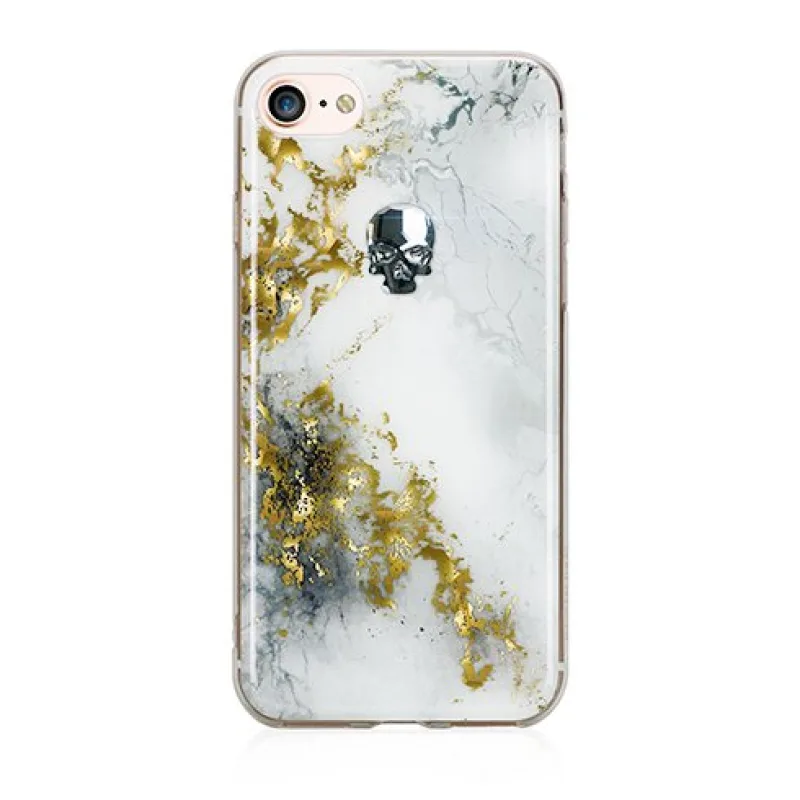 Swarovski kryt Treasure pre iPhone 8 - Alabaster/Silver Skull IP8-TR-WH…