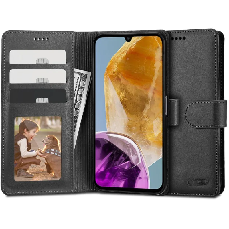 Peňaženkové puzdro Tech-Protect pre Samsung Galaxy M15 5G - čierne
