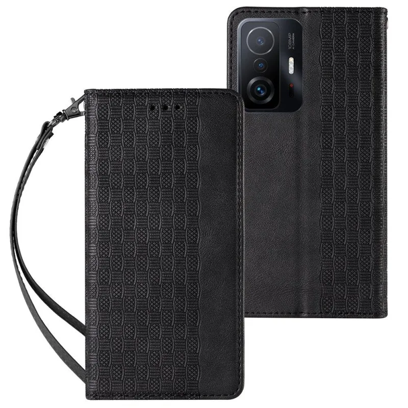 Puzdro s magnetickým popruhom Case pre Samsung Galaxy A13 5G Pouch Wallet + Mini Lanyard Pendant Black