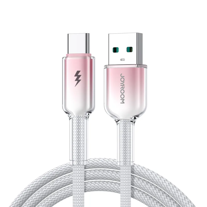 Joyroom S-A42 Crystal-Clear Series 3A Kábel USB-A – USB-C 1,2 m – biely