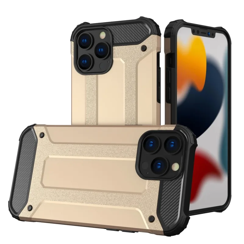 Pevný odolný kryt Hybrid Armor Case pre iPhone 13 Pro Max zlatý