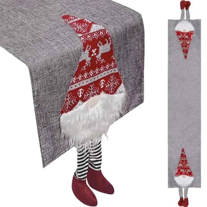 Ruhhy 22501 Vianočný behúň s filcovými nožičkami 180x33 cm sivá