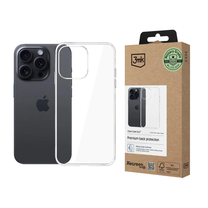 3mk ochranný kryt Clear Case Eco pro Apple iPhone 15 Pro 5903108597043