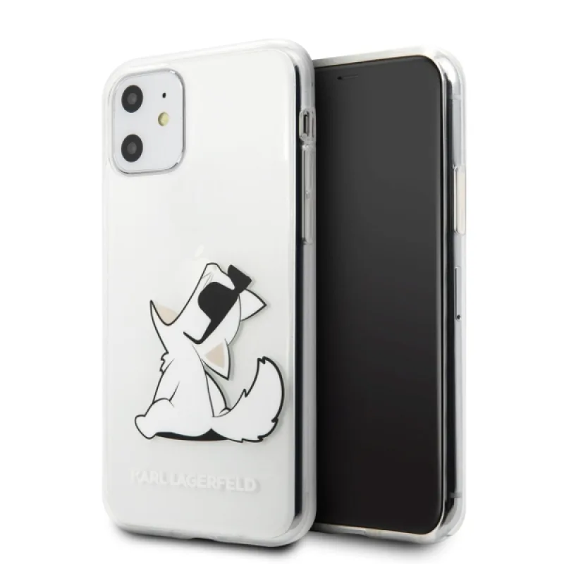 Karl Lagerfeld Choupette Fun puzdro na iPhone 11 / Xr – priehľadné