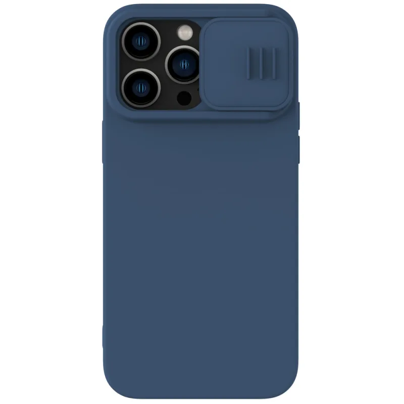 Nillkin CamShield Silky Silikone Case iPhone 14 Pro Max Silikónový kryt s ochranou fotoaparátu modrý