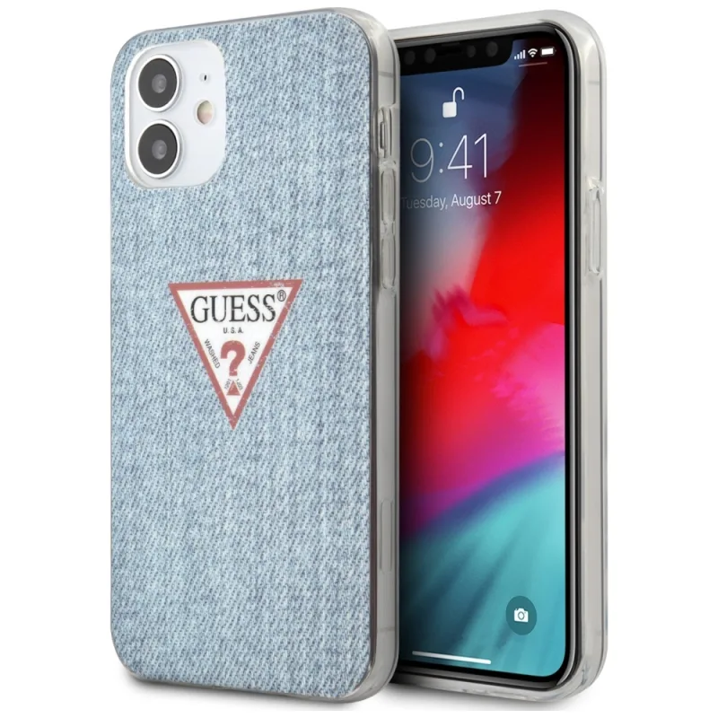 Guess GUHCP12SPCUJULLB iPhone 12 mini 5,4" modré/svetlo modré pevné puzdro Jeans Collection