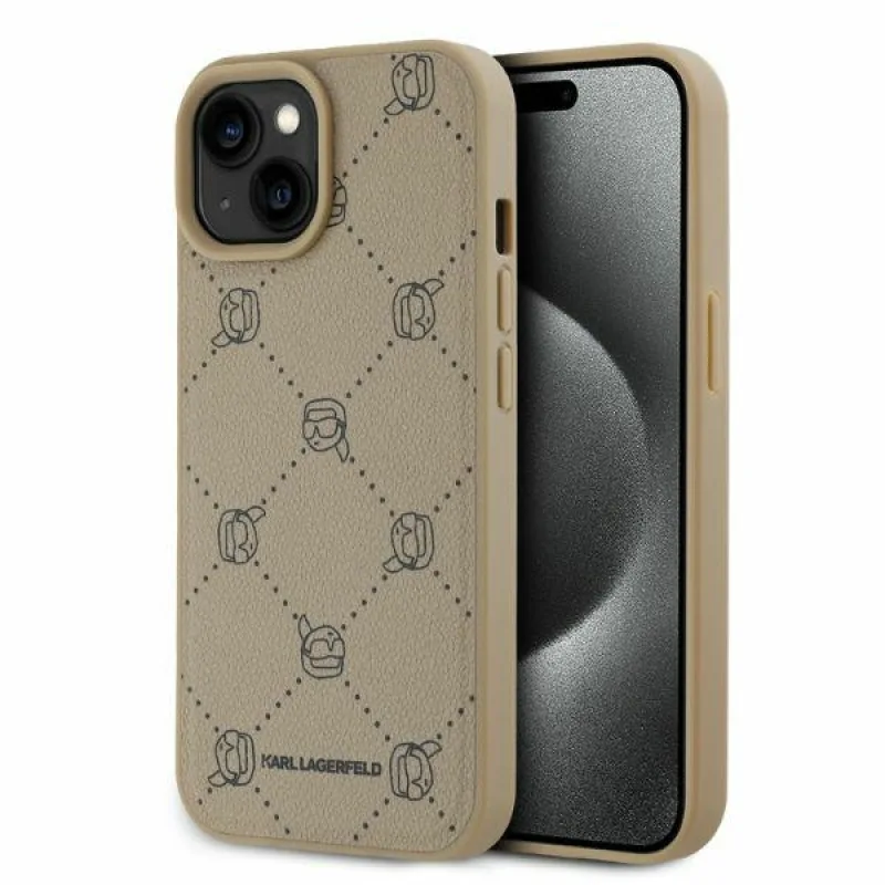 Karl Lagerfeld Puzdro Magsafe Karl Head iPhone 15 – béžové