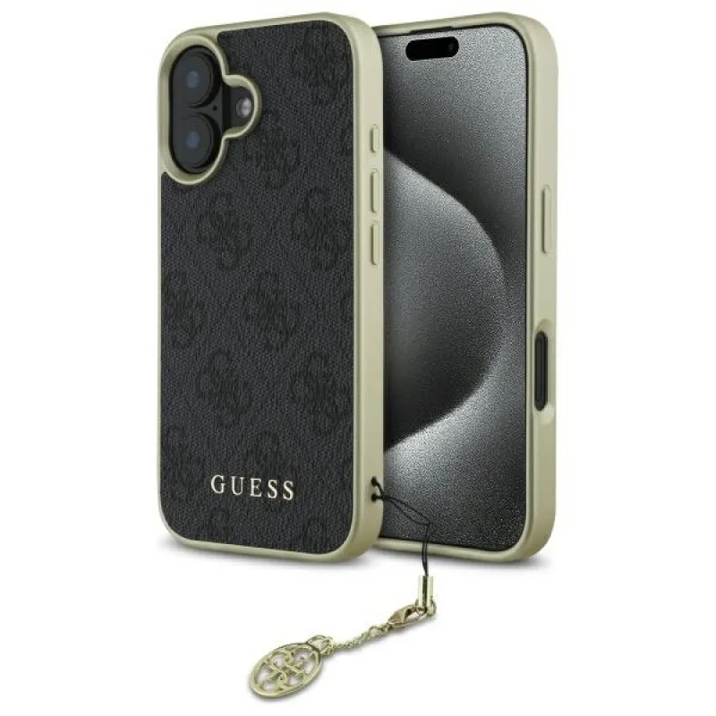 Puzdro Guess 4G Charms Collection pre iPhone 16 - čierne